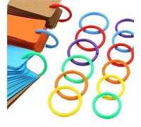 Ring Binder 500Pcs 15/20/28/32/40mm Plastic DIY Albums Circle Loose-Leaf Book Hoops Opening Office Binding Supplies Photo Album(15mm Color mix)