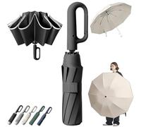 Ring Buckle Umbrella, 2-in-1 Ring Bubble Umbrella, Portable, Reinforced, Extra-Large for Sun & Rain with Rings Buckle Handle, for Daily Use, Travel & Rain (Black)