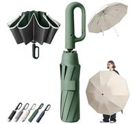 Ring Buckle Umbrella, 2-in-1 Ring Bubble Umbrella, Portable, Reinforced, Extra-Large for Sun & Rain with Rings Buckle Handle, for Daily Use, Travel & Rain (Green)
