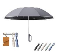 Ring Buckle Umbrella, Rain Buckle Umbrella with 41'' & 49'' Canopy, Sturdy Windproof Automatic Open Close, Compact Folding Design, Reflective Strip, for Sunny & Rainy, Couple Use (Couple Grey)