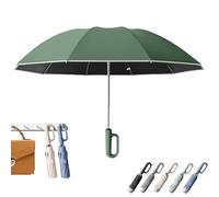 Ring Buckle Umbrella, Rain Buckle Umbrella with 41'' & 49'' Canopy, Sturdy Windproof Automatic Open Close, Compact Folding Design, Reflective Strip, for Sunny & Rainy, Couple Use (Couple Green)