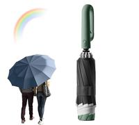 Ring Buckle Umbrella, Sturdy Umbrella Windproof, Inverted Umbrella, Automatic Umbrella, Auto Open Close Umbrella, Portable Windproof Umbrella for Camping Hiking Picnic Travel (Green)