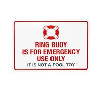 Ring Buoy es solo para uso de emergencia, no es un juguete, letreros de metal de seguridad para piscina para el hogar, negocios, exteriores, interiores, garaje, pared, pared, precaución, decoración