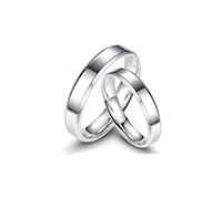 Ring de dedo abierta de metal esterleteo Sterling Metal S925 Rings de pareja brillante para hombres y mujeres con regalos de letras para anillo de amantes, abertura ajustable (anillo OPE ajustable