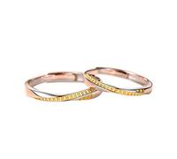Ring de la pareja del anillo del dedo del dedo abierto de metal esterlina anillo de amor simple abierta regalos de anillo de anillo liso macho y mujer para anillo de amantes, abertura ajustable