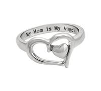 Ring Engel Damen Herz Ohrringe Mein Tag Geschenk Schmuck Mama ist die Ringe meiner Mutter Bastelset Ringe, 9, Metal, Sin piedras preciosas