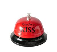 Ring for a Kiss - Campana de mesa (8,5 cm de diámetro), color rojo y negro