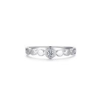 Ring Frauen Silber, Ringe Frauen Kleine Finger Wabenring mit Solitär 925 Silber Größe 60 (19.1)