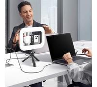 Ring Light For Phone - ABS 15.9x22cm | Rechargeable LED Portable Selfie Light, Laptop Accessories For Streaming, Content Creation, Blogging, and Social Recording