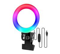 Ring Light, Led Clip, 360 Rotation USB Powered Quick Setup Compact Flexible Angle Dimmable Glow, Phone Clip Lights for Gadgets Tablet Filming Video Camera, 4.5 Inches