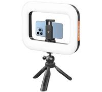 Ring Light, teléfono portátil de mano, salida continua de luz de 6.25 x 8.66 pulgadas, iluminación LED, brillo ajustable, para vlogging, transmisión, grabación de estudio, creación de contenido