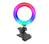 Ring Lights, Portable RGB Ring Light, Phone Clip Lights, Live Streaming Lights, 4,5 pulgadas LED Selfie Light, Rotatable Recording Light with Phone Clip for Meetings and Live Streaming