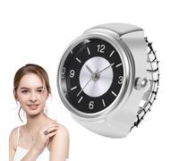 Ring Mini Watch - Keeper De Tarea De Marcado De Acero Inoxidable, Elegantes Joyas De Novedad Para Niños Y Niñas | Diseño De Reloj Único Sin Muñeca, Artículos Geniales Perfectos Para Regalos De Cumplea