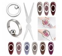 Ring-Shaped Cat Eye Magnet for Nails, Professional Cat Eye Magnet Tool for Cat Eye Gel Polish, Nail Magnet for Halo, Aurora & 3D Magnetic Nail Art Effects, Circle Magnet for DIY Salon Design