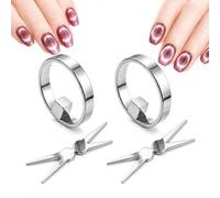 Ring-Shaped Cat Eye Magnet for Nails, Professional Cat Eye Nail Magnet Tool for Cat Eye Gel Polish, Circular Magnetic Nail Art Tool for Halo & 3D Reflective Cat Eye Effects (2PCS)
