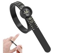 Ring Size Measuring Tool | PP Material Soft Ruler Adjustable Finger Gauge With Magnified Window Reusable Ring Sizer Device 1-17 US Sizes European Standard Jewelry Measurement Selector Precision Fit Fi