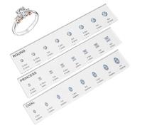 Ring Sizer - Acrílico, 30G, medición de tamaño | 3pcs Diamond Tamaño Guía en forma de joyería Rigno | Multi escala dedo Candatura CAT CARAT estimación de joyería kit de para los