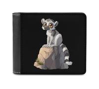 Ring Tailed Lemur - Cartera plegable para hombre con tarjetero y monedero de cuero