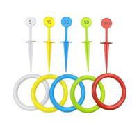 Ring Toss Game Outdoor - juego de lanzamiento de premium, entretenimiento de carnaval de patio trasero | Juego de anillos familiares, juegos de fiesta al aire libre para adultos y niños, playa y