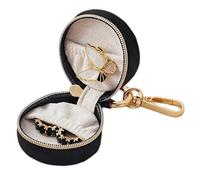 Ring Travel Case - with Keychain Ring Holder Travel | Portable Pouch Box Organizer for Women Girls Work Gym Sports Backpack