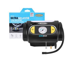 RING ULTRAINFLATE 10 Inflador de neumáticos analógico, con Cable de alimentación Enrollado, inflador Manual Duradero para un Control preciso de la presión