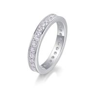 Ringe Damen, Freundschaftsringe Freundinnen Eleganter Ewigkeitsring mit 2 mm Moissanit Silber 14K Weißgold Größe 60 (19.1)