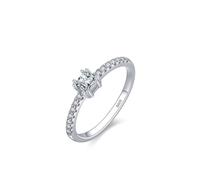 Ringe Frauen 925, Modeschmuck Ringe Silber Ewigkeit mit Quadratischem Solitär Größe 57 (18.1)