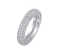 Ringe Frauen Kleine Finger, Memoire Ring 2 Reihen Moissanit-Ring Silber Platin Größe 62 (19.7)