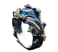 Ringe Orientalisch Der Herzschlag des Meeres, verstellbar, Der Herzschlag des Meeresrings, Ozeanring, Perle, Zirkon eingelegt, inspirierender Ring, inspirierende Freundschaft, Kostüm Der Ringe