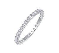 Ringe Verlobung, Verlobungsring Frau Dünner Ewigkeitsring mit Moissanit Silber 9K Weißgold Größe 53 (16.9)