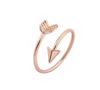 Ringelpulli Regalo Ajustable Punta de Flecha Apertura de Joyas de Cobre Anillos Anillos Negros Hombres, talla única, Cobre, Sin piedras preciosas