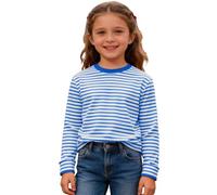 Ringelshirt Kinder Rot-Weiss Strifte Langarmshirt Mädchen Jungen Hemdglunker Rundhals T-Shirt Oberteil Gestreifte Longsleeve Strift Pullover Marinero Karneval Faschingskostüm, 3-14 Jahre, C azul cielo