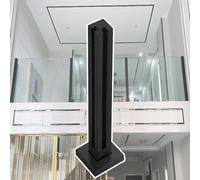 Ringhiera in Vetro per Interni palo Quadrato palo per ringhiera in Vetro Commerciale per Piscine corridoi gradini Pannelli in Vetro Nero Opaco Colonna di Black Corner Post 80 cm