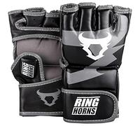 Ringhorns Charger Guantes de MMA, Unisex Adulto, Negro/Gris, M