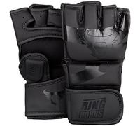 Ringhorns Charger Guantes de MMA, Unisex Adulto, Negro/Negro, L/XL
