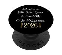 Ringing In New Year For Couple Hot Husband 2026 Celebrate PopSockets PopGrip Adhesivo