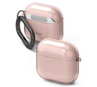 Ringke Air Compatible con Funda AirPods 4, Grosor de 1,5 mm Sensación sin Funda Ligera Delgada y Linda Carcasa con Mosquetón para Mujeres y Hombres - Pink