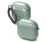 Ringke Air Funda para AirPods 4, Grosor de 1,5 mm Sensación sin Funda Ligera Delgada y Linda Carcasa con Mosquetón para Mujeres y Hombres - Verde