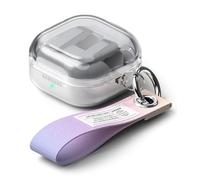 Ringke Air Funda para Samsung Galaxy Buds 4 Pro y Galaxy Buds 4 [Funda Transparente de TPU Suave] Funda Ligera, Delgada y Estética con Correa y Mosquetón - Clear/Aurora