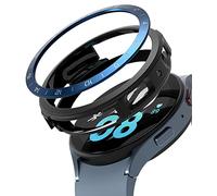 Ringke Air Sports + Bezel Styling Compatible con Protector Samsung Galaxy Watch 5 (44mm) Funda Parachoques Flexible + Protector Aluminio Adhesivo de Reloj - Black / 12 (AL) Blue