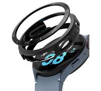 Ringke Air Sports + Bezel Styling Compatible con Protector Samsung Galaxy Watch 5 (44mm) Funda Parachoques Flexible + Protector Aluminio Adhesivo de Reloj - Black / 11 (AL) Black