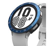 Ringke Air Sports + Bezel Styling Compatible con Samsung Galaxy Watch 4 (44mm) Funda TPU Parachoque Protectora + Protector Adhesiva de Reloj Bisel - Black / 12 (AL) Blue