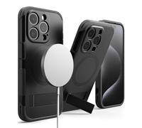 Ringke Alles Diseñado para Funda iPhone 15 Pro, Carcasa Protectora con Soporte Compatible con MagSafe Case Potente Magnética Recortes Precisos para Lentes de Cámara - Black