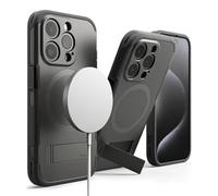 Ringke Alles Diseñado para Funda iPhone 15 Pro, Carcasa Protectora con Soporte Compatible con MagSafe Case Potente Magnética Recortes Precisos para Lentes de Cámara - Gunmetal