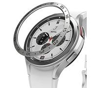 Ringke Bezel Styling Compatible con Protector Samsung Galaxy Watch 4 Classic (46mm) Carcasa Adhesiva Acero Inoxidable para Reloj Bisel, Funda Galaxy Watch 4 Classic 46mm - 46-01 (ST) Silver