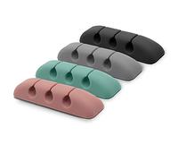 Ringke Cable Organizer Organizador de Cable Eléctrico, Soporte Flexible Duradero Reutilizable, Clip de Cable Pared Adhesivo para Portátil, Computadora, Cargador, Cable USB o HDMI, Oficina - 4 Piezas