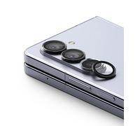 Ringke Camera Lens Frame Glass Compatible con Protector Camara Galaxy Z Fold 5 (2023), Adhesivo Protector de Lente de Cámara Individual de Metal de Aluminio - Black