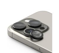 Ringke Camera Lens Frame Glass Compatible con Protector Camara iPhone 15 Pro, Vidrio Templado Protector para Cada Lente de Cámara - Black
