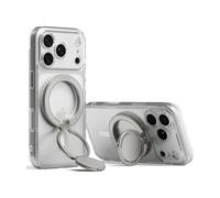 Ringke Dual Magnetic Smart Holder [Compatible con MagSafe] Soporte con Agarre, Doble Imán Potente, Soporte Plegable de 3 Niveles para Gimnasio, iPhone, Galaxy, Pixel - Satin Silver