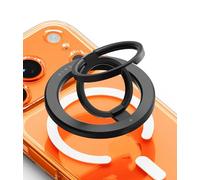 Ringke Dual Magnetic Smart Ring [Compatible con MagSafe] Soporte con Agarre, Doble Imán Potente, Soporte Plegable de 3 Niveles para Gimnasio, iPhone, Galaxy, Pixel - Black